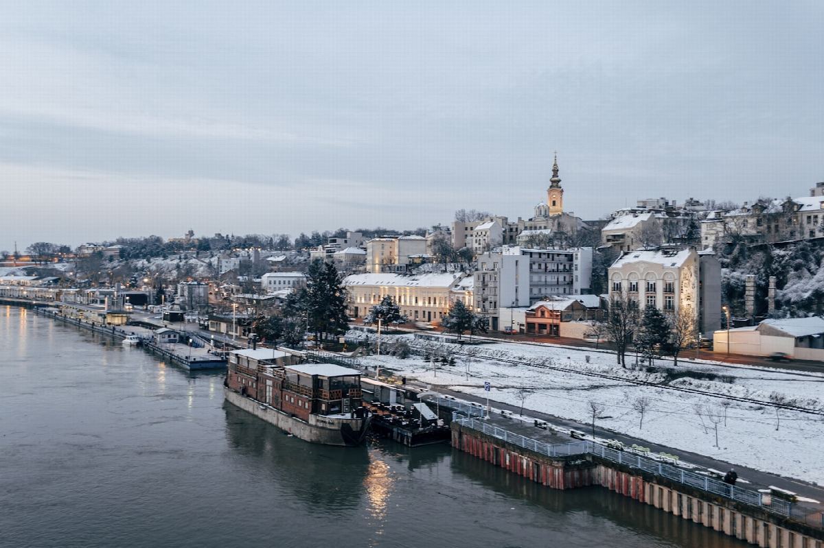 Belgrade buildings along the riverfront